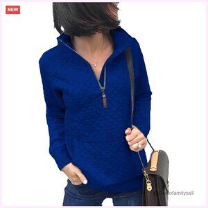 Lightweight Quilted Pullover, Long Sleeve, Relaxed Fit, Casual Top